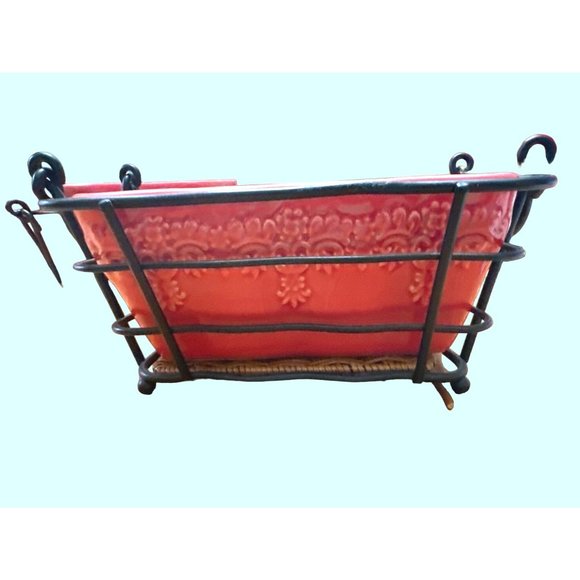 Temp-tations Temptations by Tara 1 Quart Casserole Dish Wire Basket Hot Plate - Picture 4 of 8